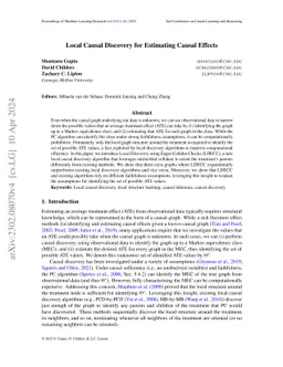 Local Causal Discovery for Estimating Causal Effects