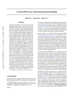 A Neural PDE Solver with Temporal Stencil Modeling