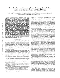 Deep Reinforcement Learning Based Tracking Control of an Autonomous
  Surface Vessel in Natural Waters