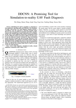 DDCNN: A Promising Tool for Simulation-To-Reality UAV Fault Diagnosis