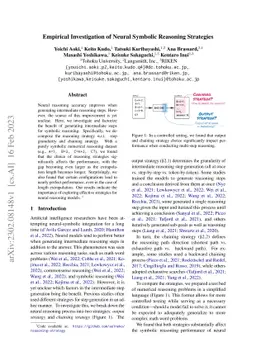Empirical Investigation of Neural Symbolic Reasoning Strategies
