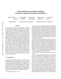Auto-Parallelizing Large Models with Rhino: A Systematic Approach on
  Production AI Platform