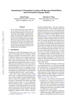 Reanalyzing L2 Preposition Learning with Bayesian Mixed Effects and a Pretrained Language Model