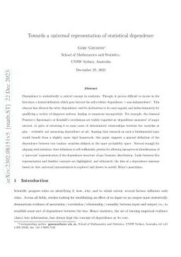 Towards a universal representation of statistical dependence