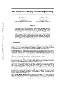 The Inadequacy of Shapley Values for Explainability