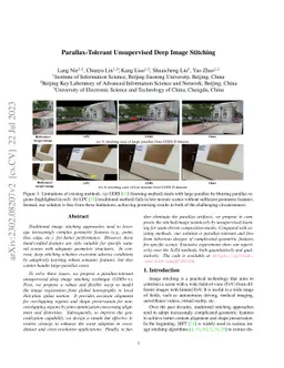 Parallax-Tolerant Unsupervised Deep Image Stitching