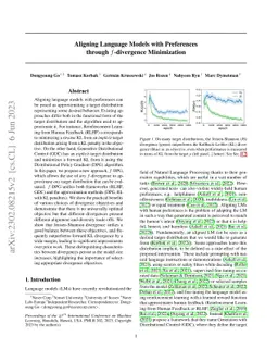 Aligning Language Models with Preferences through f-divergence
  Minimization
