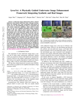 SyreaNet: A Physically Guided Underwater Image Enhancement Framework
  Integrating Synthetic and Real Images