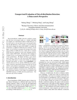 Unsupervised Evaluation of Out-of-distribution Detection: A Data-centric
  Perspective