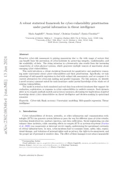 A robust statistical framework for cyber-vulnerability prioritisation
  under partial information in threat intelligence