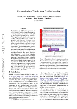 Conversation Style Transfer using Few-Shot Learning