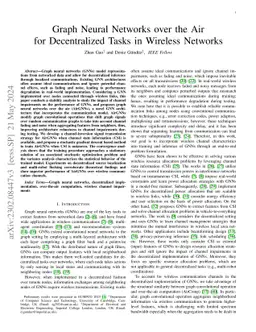 Graph Neural Networks over the Air for Decentralized Tasks in Wireless
  Networks