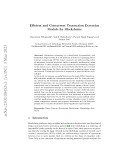 An Efficient Framework for Execution of Smart Contracts in Hyperledger
  Sawtooth