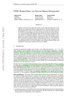 FOSI: Hybrid First and Second Order Optimization