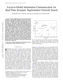 Local-to-Global Information Communication for Real-Time Semantic
  Segmentation Network Search