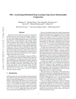 THC: Accelerating Distributed Deep Learning Using Tensor Homomorphic
  Compression