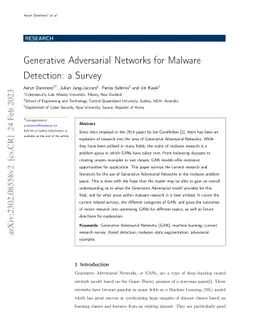 Generative Adversarial Networks for Malware Detection: a Survey