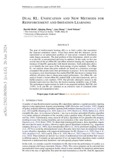 Dual RL: Unification and New Methods for Reinforcement and Imitation
  Learning