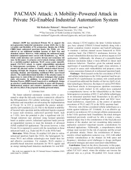PACMAN Attack: A Mobility-Powered Attack in Private 5G-Enabled
  Industrial Automation System