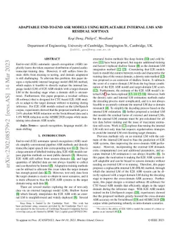 Adaptable End-to-End ASR Models using Replaceable Internal LMs and
  Residual Softmax