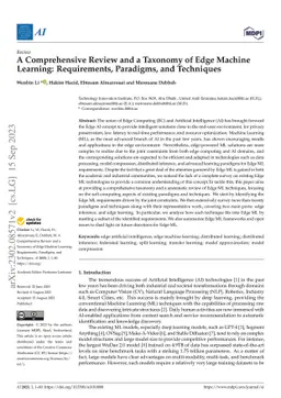 A Comprehensive Review and a Taxonomy of Edge Machine Learning:
  Requirements, Paradigms, and Techniques
