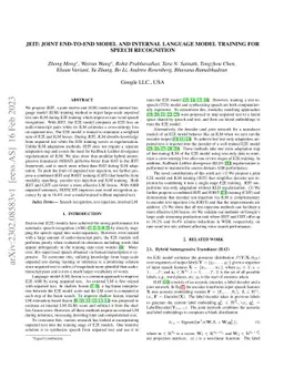 JEIT: Joint End-to-End Model and Internal Language Model Training for
  Speech Recognition