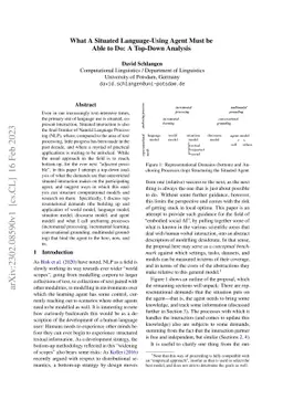 What A Situated Language-Using Agent Must be Able to Do: A Top-Down
  Analysis