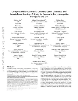 Complex Daily Activities, Country-Level Diversity, and Smartphone
  Sensing: A Study in Denmark, Italy, Mongolia, Paraguay, and UK