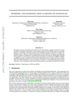 Intrinsic and extrinsic deep learning on manifolds
