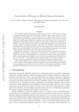 On the Role of Memory in Robust Opinion Dynamics