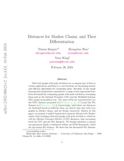 Distances for Markov Chains, and Their Differentiation