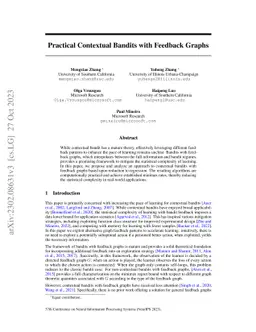 Practical Contextual Bandits with Feedback Graphs