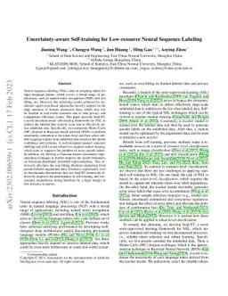 Uncertainty-aware Self-training for Low-resource Neural Sequence
  Labeling