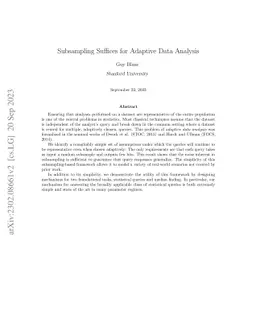 Subsampling Suffices for Adaptive Data Analysis