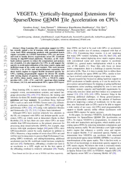 VEGETA: Vertically-Integrated Extensions for Sparse/Dense GEMM Tile
  Acceleration on CPUs