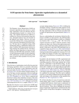 SAM operates far from home: eigenvalue regularization as a dynamical
  phenomenon
