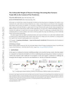 The Unbearable Weight of Massive Privilege: Revisiting Bias-Variance
  Trade-Offs in the Context of Fair Prediction