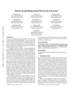 Binary Embedding-based Retrieval at Tencent