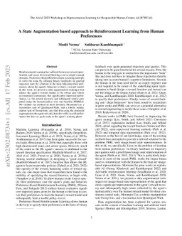 A State Augmentation based approach to Reinforcement Learning from Human
  Preferences