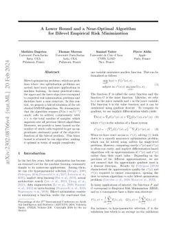 A Lower Bound and a Near-Optimal Algorithm for Bilevel Empirical Risk
  Minimization