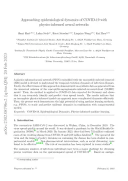 Approaching epidemiological dynamics of COVID-19 with physics-informed
  neural networks