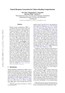 Natural Response Generation for Chinese Reading Comprehension