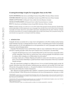 Creating Knowledge Graphs for Geographic Data on the Web