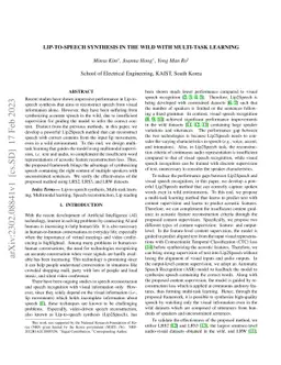 Lip-to-Speech Synthesis in the Wild with Multi-task Learning