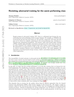 Revisiting adversarial training for the worst-performing class