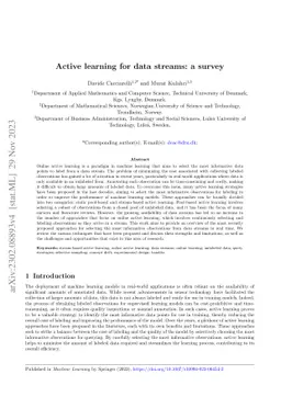 Active learning for data streams: a survey