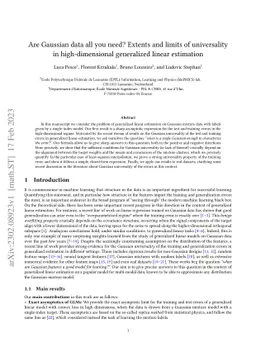 Are Gaussian data all you need? Extents and limits of universality in
  high-dimensional generalized linear estimation