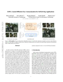 LDFA: Latent Diffusion Face Anonymization for Self-driving Applications
