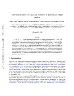 Universality laws for Gaussian mixtures in generalized linear models