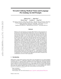 Towards Unifying Medical Vision-and-Language Pre-training via Soft
  Prompts